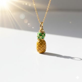 DIY Ananász nyaklánc, aranyozott
