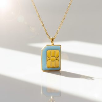 DIY SIM kártya nyaklánc, aranyozott