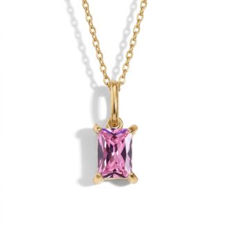 DIY Pink kristály nyaklánc, aranyozott