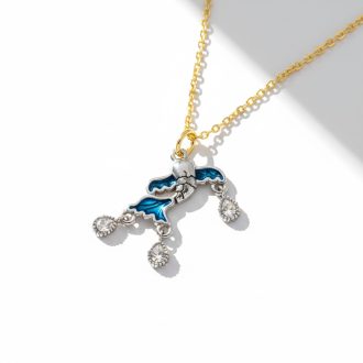 DIY Blue Koi nyaklánc - fehérarany, aranyozott