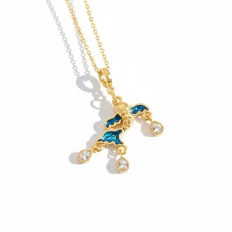 DIY Blue Koi nyaklánc, aranyozott