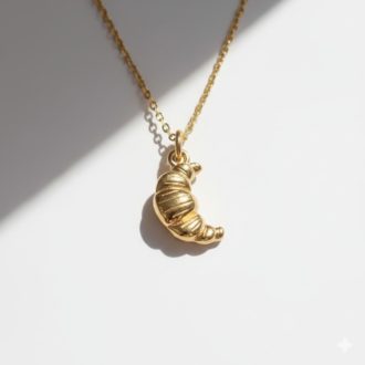 DIY Croissant nyaklánc, aranyozott