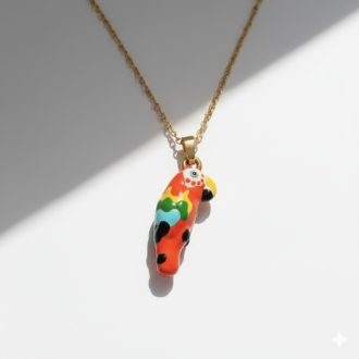 DIY Papagáj nyaklánc, aranyozott