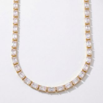 Crystal Luxe aranyozott nyaklánc, hókristály