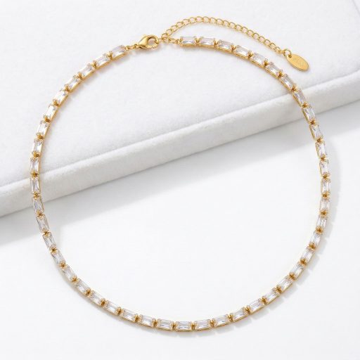 Crystal Luxe aranyozott nyaklánc, hókristály
