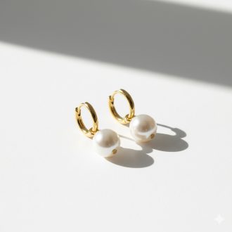 White pearl aranyozott fülbevaló