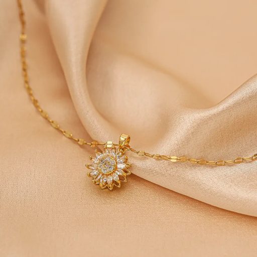 18 karátos aranyozott Napraforgó nyaklánc
