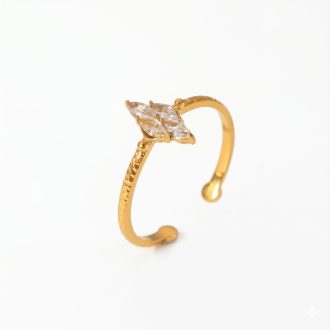 Marquise Clover aranyozott gyűrű