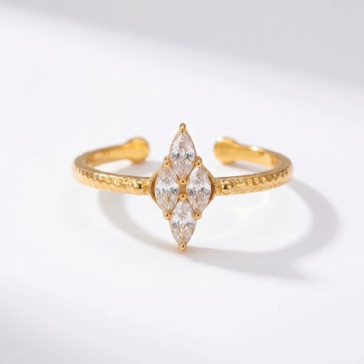 Marquise Clover aranyozott gyűrű
