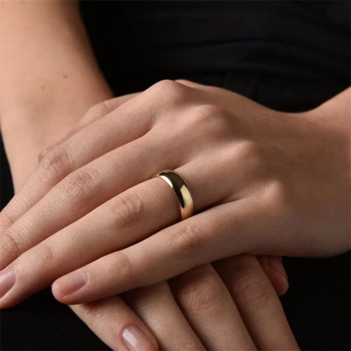 Aranyozott gyűrű  kerekített széllel, 3 mm