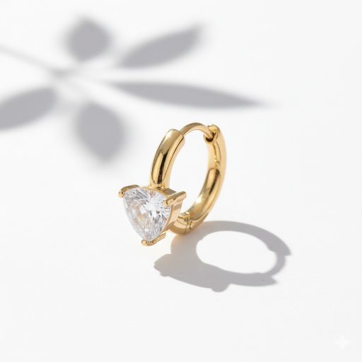 Crystal fülbevaló - háromszög, aranyozott