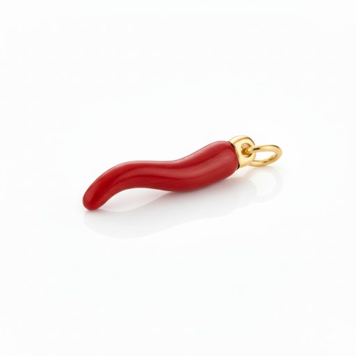 Chili charm - piros, aranyozott