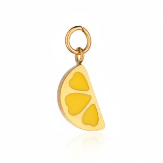 Citromszelet charm, aranyozott