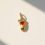 Little Foot charm - piros, aranyozott