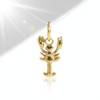 Rák charm, aranyozott