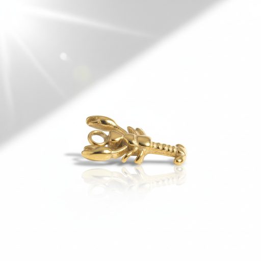Rák charm, aranyozott