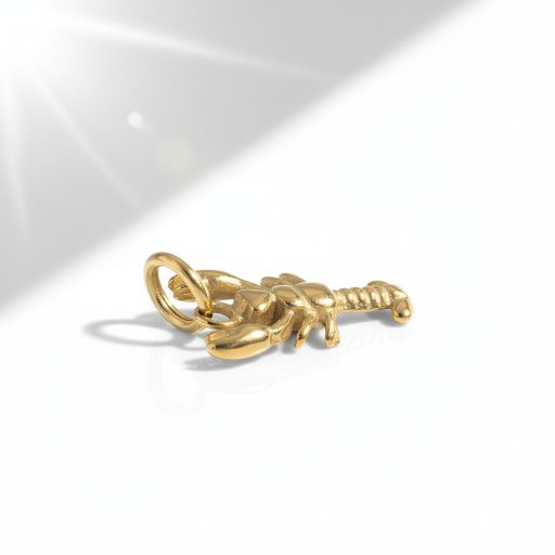 Rák charm, aranyozott