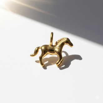 Vágtató póni charm, aranyozott