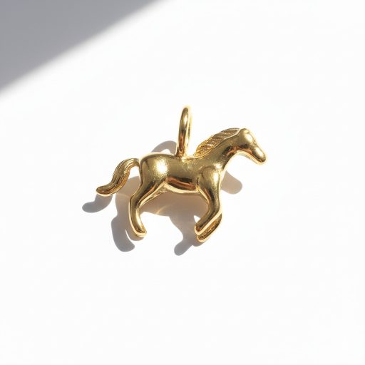 Vágtató póni charm, aranyozott