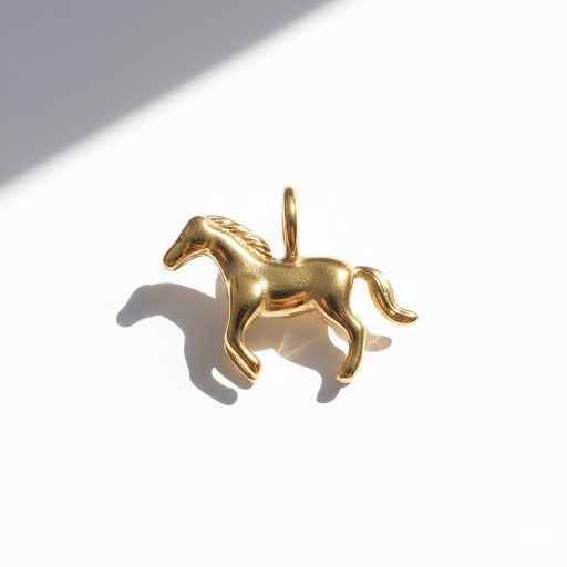 Vágtató póni charm, aranyozott