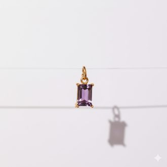 Február kristály charm, aranyozott