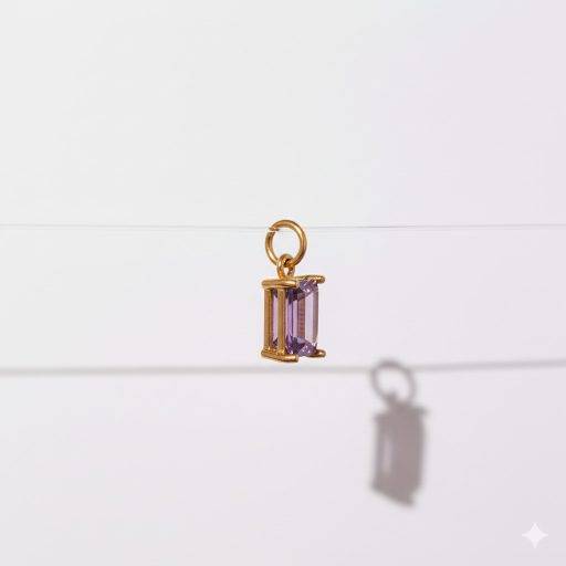 Február kristály charm, aranyozott