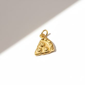 Pizzaszelet charm, aranyozott