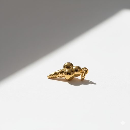 Fagylalt charm - aranyozott