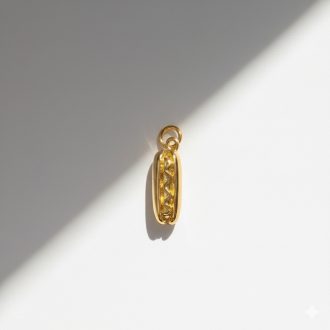 Hotdog charm, aranyozott