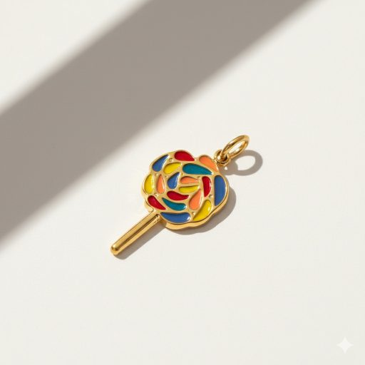 Nyalóka charm, aranyozott