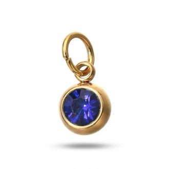 Szeptember kerek kristály charm, aranyozott