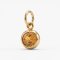 November kerek kristály charm, aranyozott