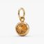 November kerek kristály charm, aranyozott