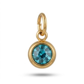 December kerek kristály charm, aranyozott
