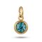 December kerek kristály charm, aranyozott