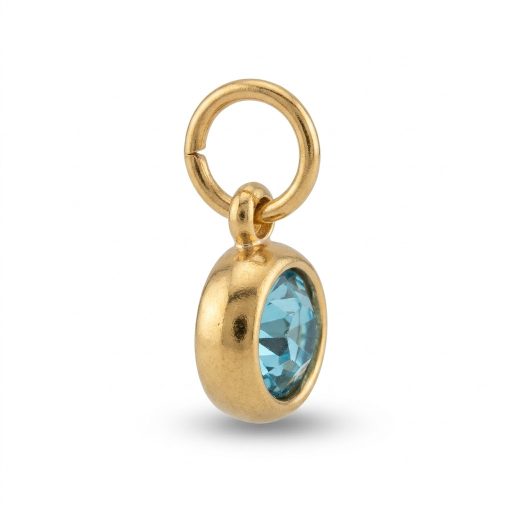 December kerek kristály charm, aranyozott