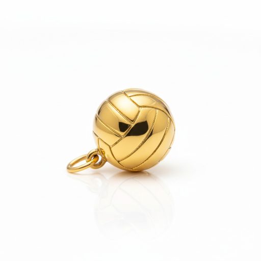 Aranyló röplabda charm, aranyozott