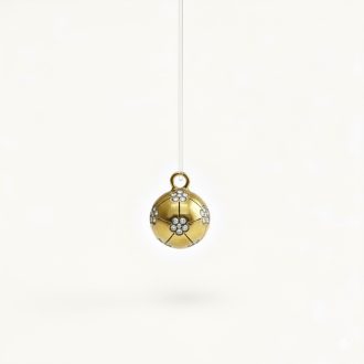 Virágos labda charm, aranyozott