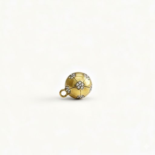 Virágos labda charm, aranyozott