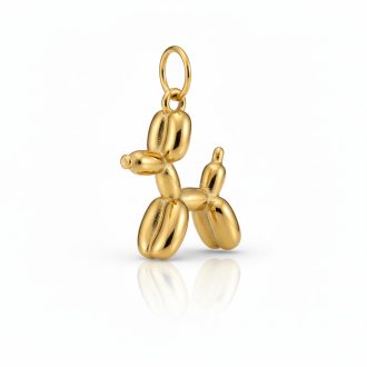 Aranyló lufikutya charm – aranyozott