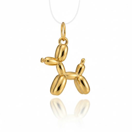 Aranyló lufikutya charm – aranyozott