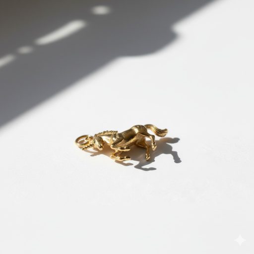 Unikornis charm, aranyozott