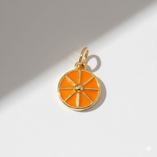 Narancsszelet charm, aranyozott