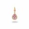 Pink Water Drop charm, aranyozott