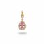 Pink Water Drop charm, aranyozott