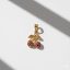 Crystal cherry charm, aranyozott