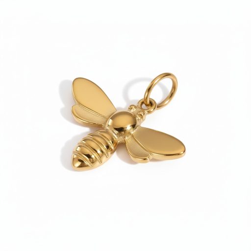 Méhecske charm, aranyozott