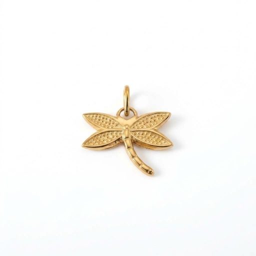 Aranyló szitakötő charm – aranyozott