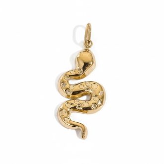 Kígyó charm, aranyozott