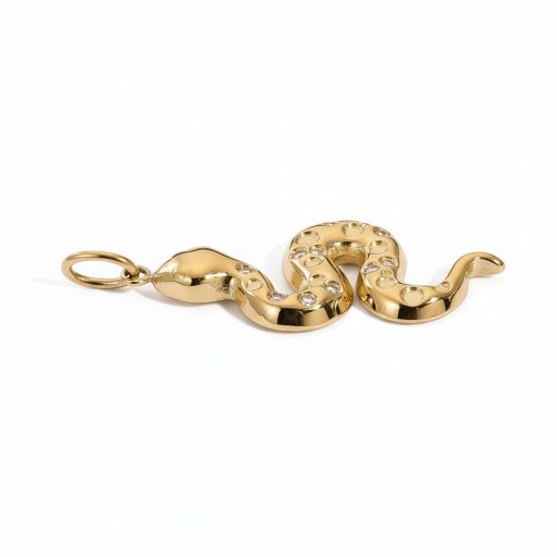 Kígyó charm, aranyozott